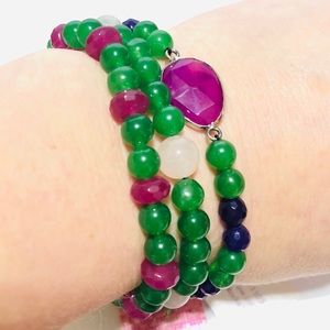 BNWT! Jade, Amethyst, Rhodolite, Pink QtzBracelet